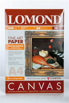 Бумага А4/10 Lomond  Ярко-белый хлопковый, ,ХОЛСТ - фото 6312